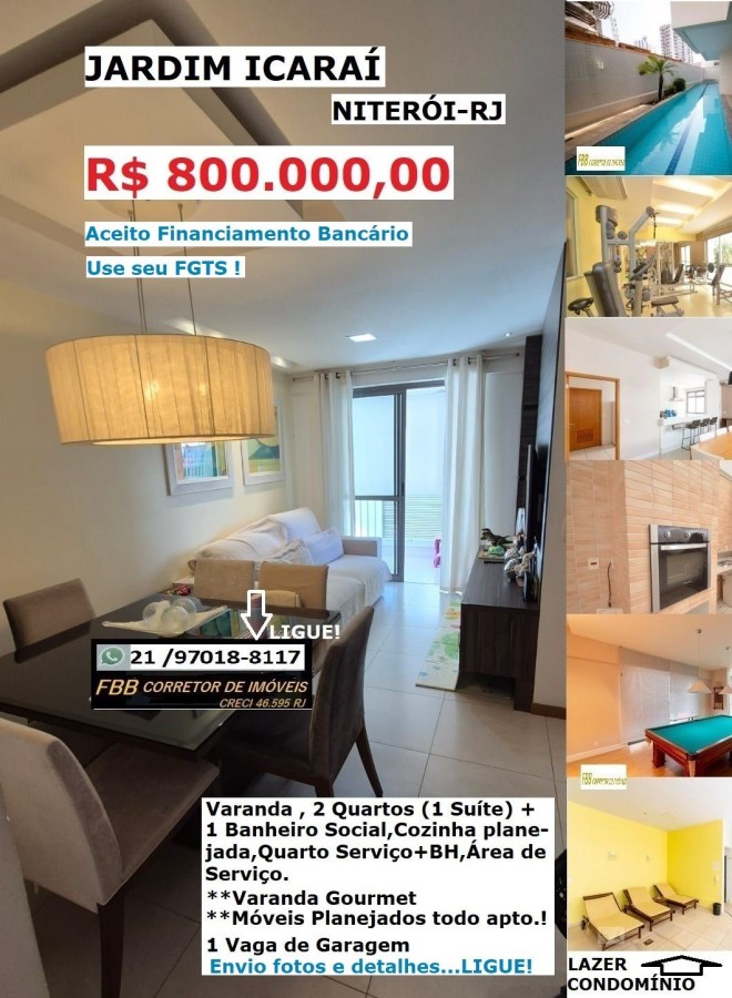 Apartamento para Venda em Niter�i, Jardim Icara�