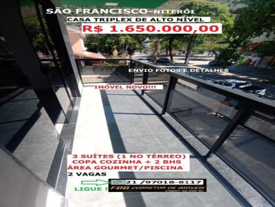 Casa para Venda, em Niter�i, bairro S�o Francisco, 3 dormit�rios, 5 banheiros, 3 su�tes, 2 vagas