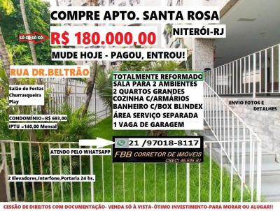 Apartamento para Venda, em Niter�i, bairro Santa Rosa, 2 dormit�rios, 1 banheiro, 1 vaga