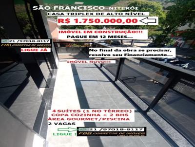Casa para Venda, em Niter�i, bairro S�o Francisco, 4 dormit�rios, 6 banheiros, 4 su�tes, 2 vagas